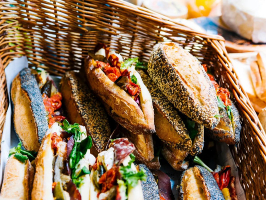 Sandwiches in a basket
