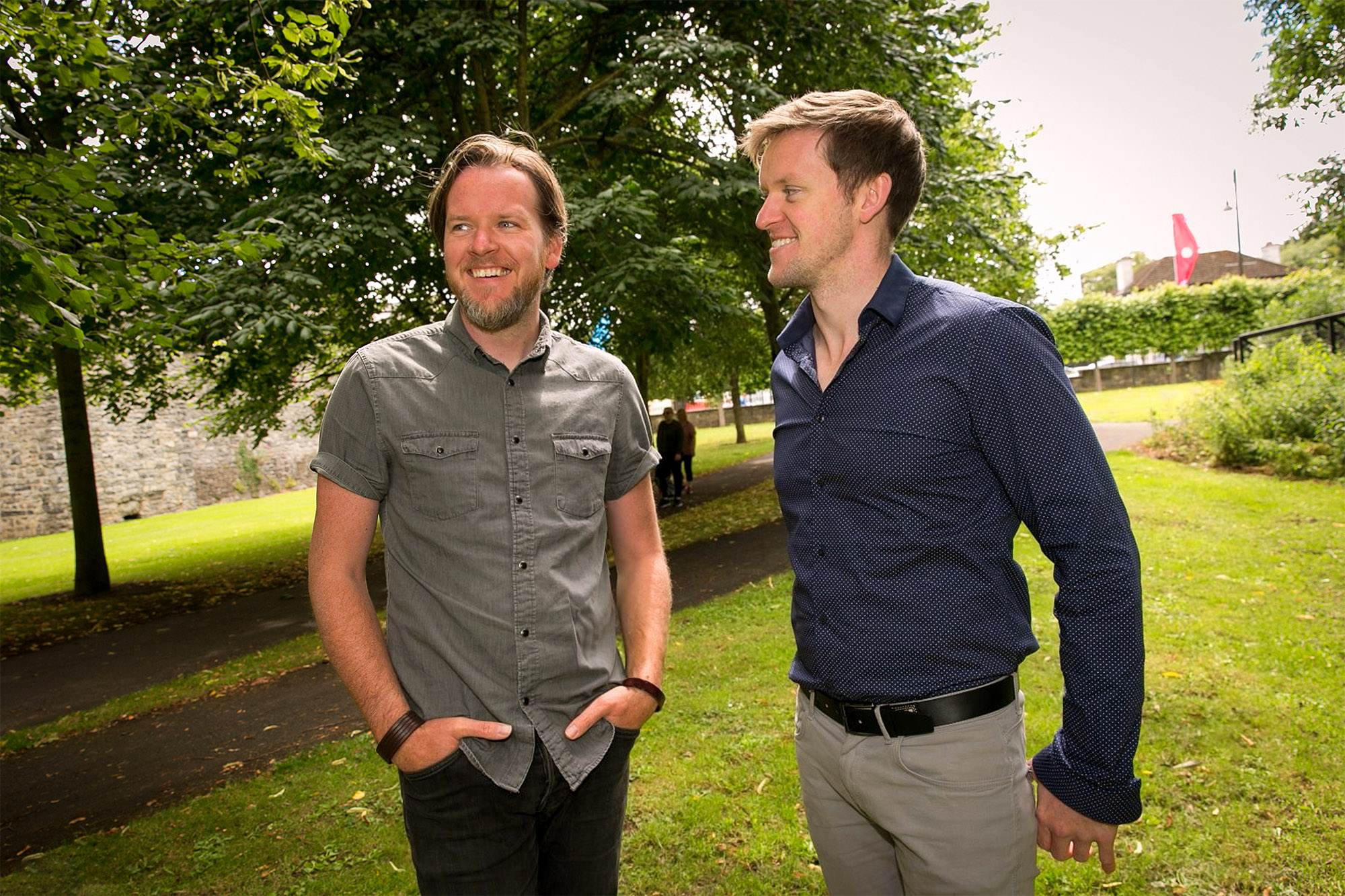 image of Damian and Ciarán together outside