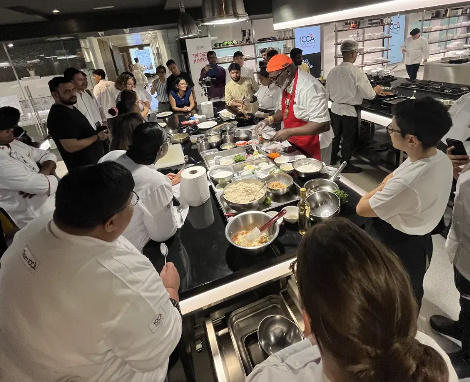 chefs cooking as a demonstration